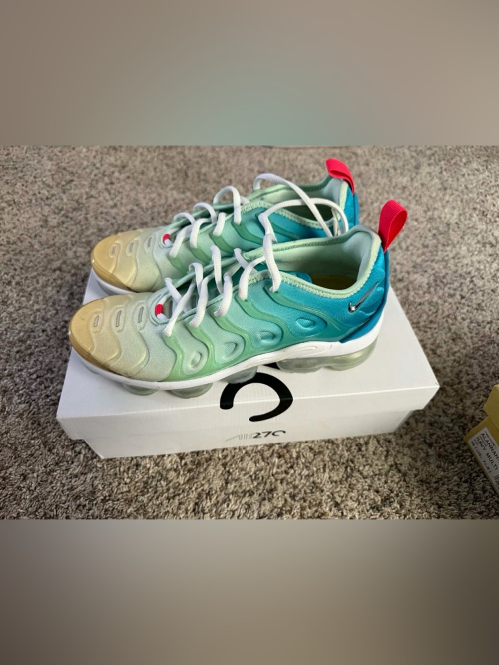 Nike Air VaporMax Plus Blue Mint Green White DQ7651-300 Womens Shoes Sz 8